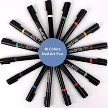 Горячее искусство ногтей ручка краска полировка точечный рисунок УФ гель Дизайн Маникюр Акриловые краски инструменты DIY украшения авторучка 16 цветов