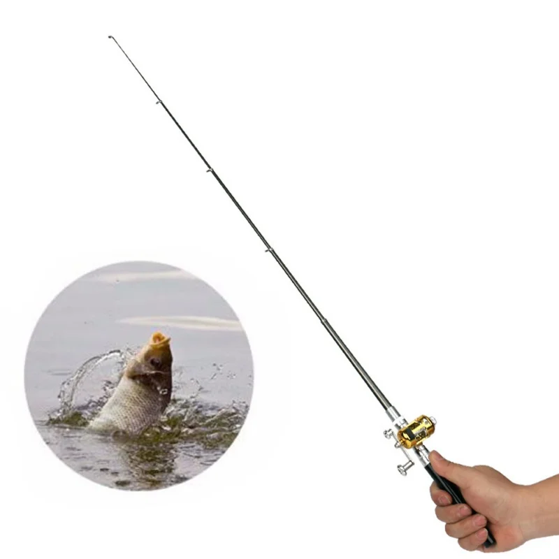

Outdoor Ice Fishing Mini Camping Travel Baitcasting Telescopic Pocket Pen Shape Fishing Rod + Reel Set Sea Fishing Rod Coil