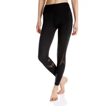 2017 Fitness Sports Leggings For Female Lulu Yoga Clothing Pants Women Spliced Mesh Running Tight Gym Legging Sport Femme