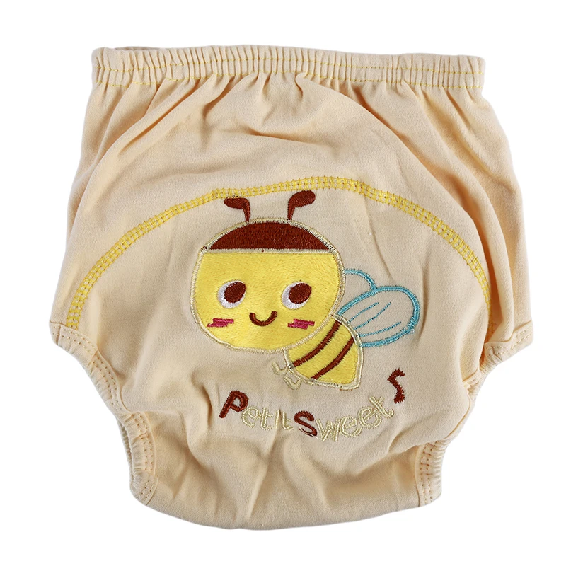 bee Детские Обучающие хлопчатобумажные штаны Детские тренировочные принадлежности водонепроницаемый Тренировочный Коврик Детские моющиеся подгузники - Цвет: bee