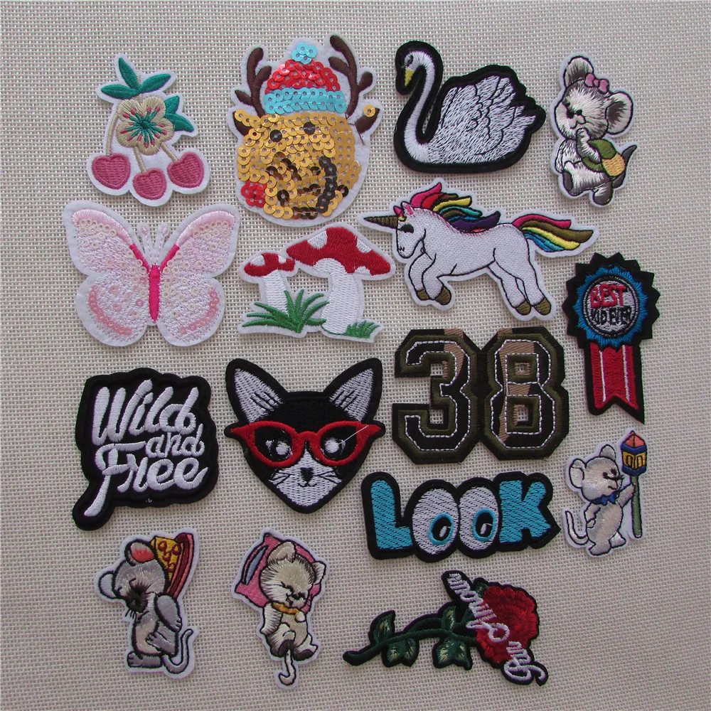 

hot sale high quality fashion style new arrive DIY Patches Iron On Or Sew Fabric Sticker For Clothes Badge Embroidered Appliques