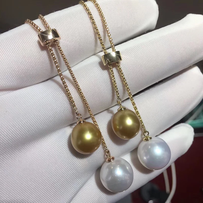 Sinya Edison golden and white pearls sweater chain 18k gold necklace for Women lover Mum 2018 News best gift (2)