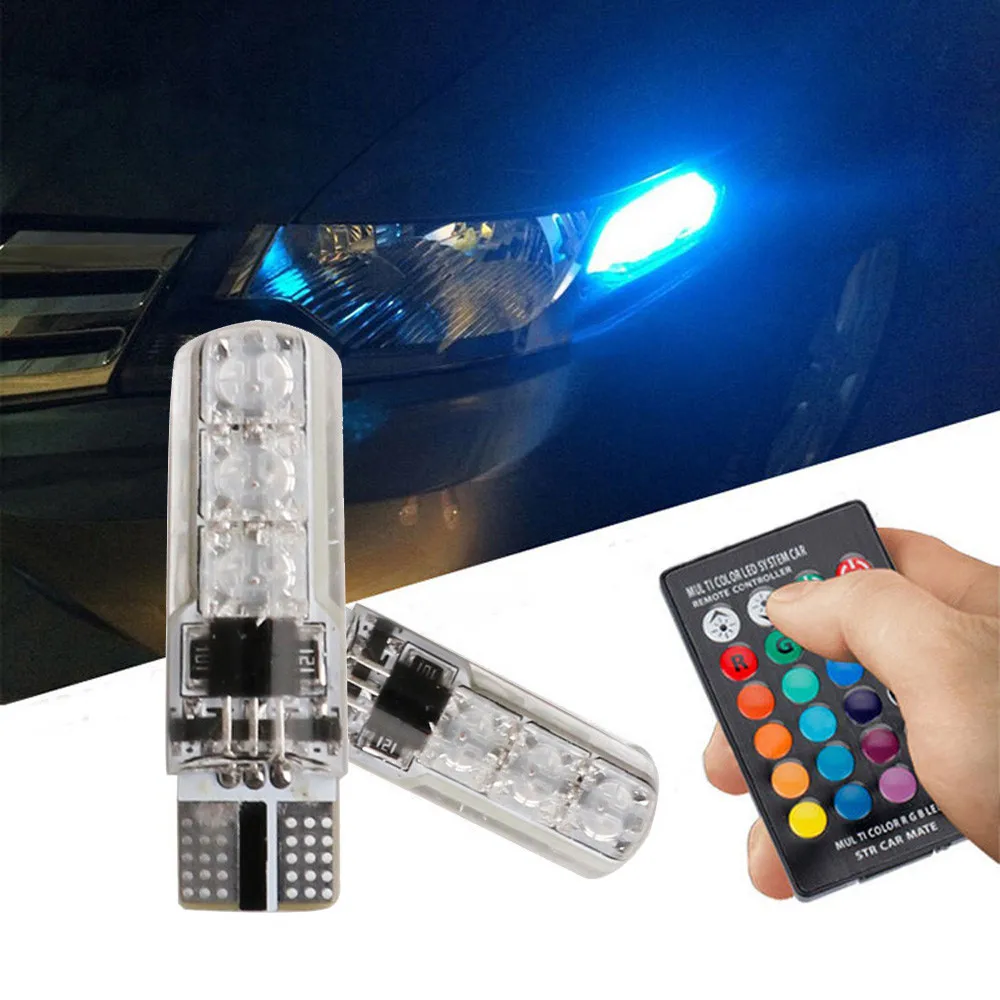 2x T10 5050 светодиодный RGB многоцветное интерьерный клиновидный бортовой светильник Строб дистанционный Управление для bmw e87 e83 e82 e70 e65 e61 e60 e53 e46 N