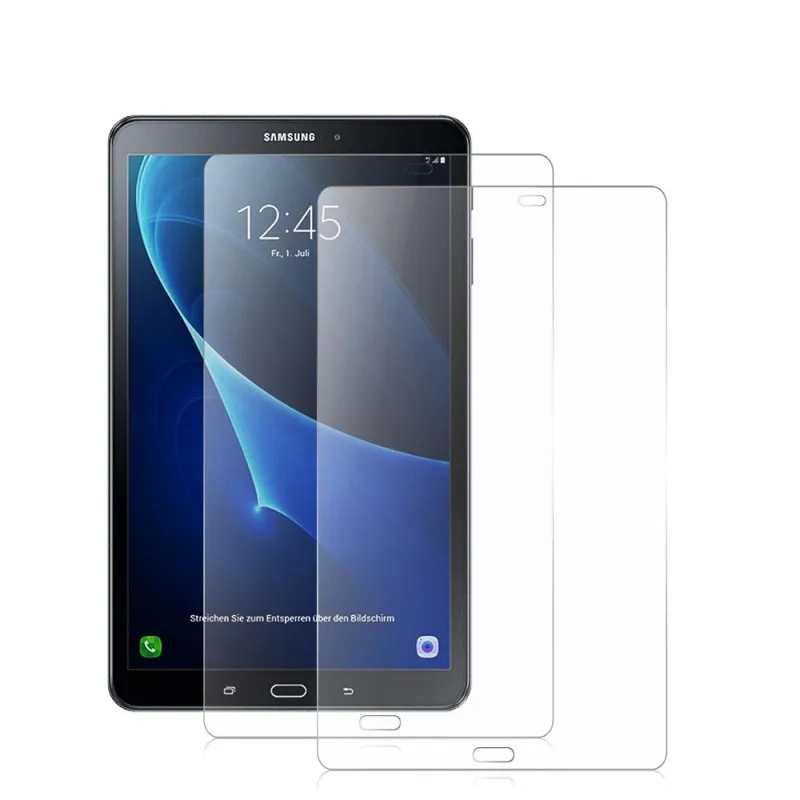 360 градусов вращающийся стенд кожаный защитный чехол для samsung Galaxy Tab A 10,1 SM-T580 SM-T585 - Цвет: Tempered Glass