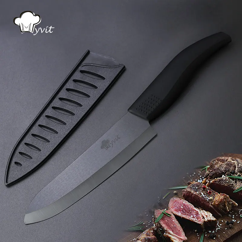 Kitchen Ceramic Knives 3 4 5 6 inch Chef Black Zirconia Ceramic Blade Single Knife 4 Colors Handle Japanese Cooking Tools