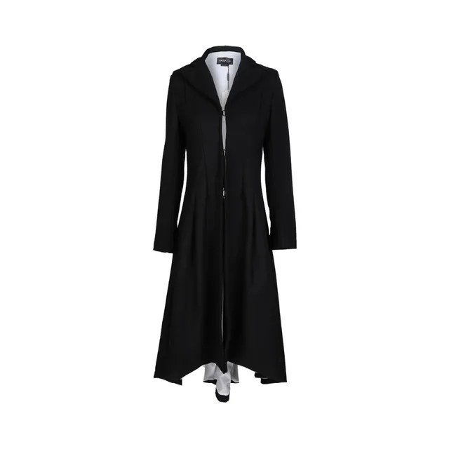 Jesień zima kobiety swallowtail wełna długa czarna trencz Sukienka Coats Slim Blazer sukienka 4XL 5XL plus rozmiar Goth Trench Outwear -