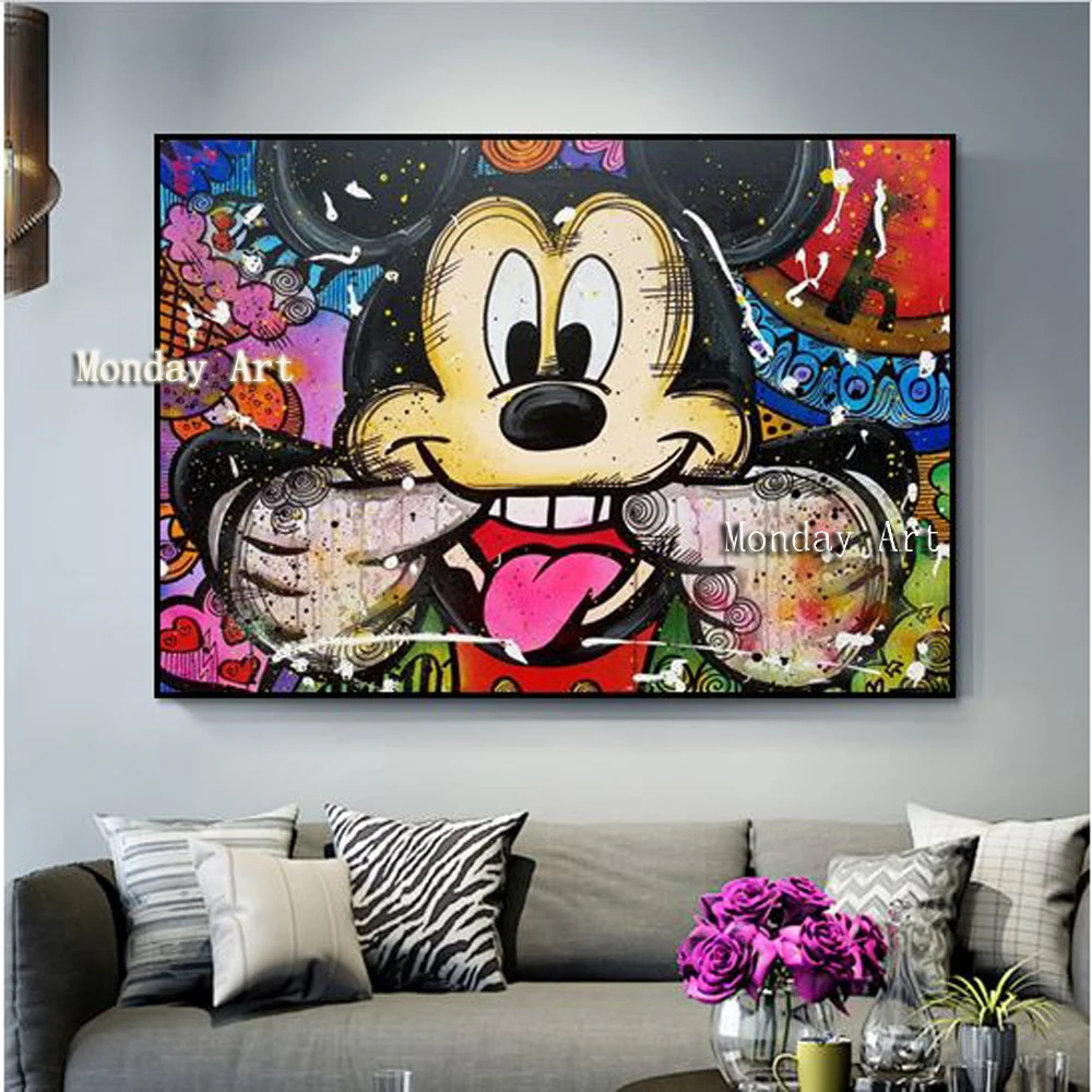 NN hand-painted-graffiti-pop-brainwash-art-on-canvas-painting-good-for-welding-room-decoration