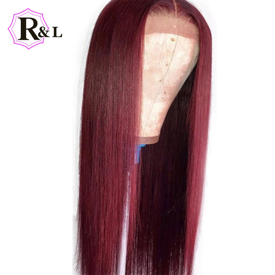 Burgundy lace front human hair wig2
