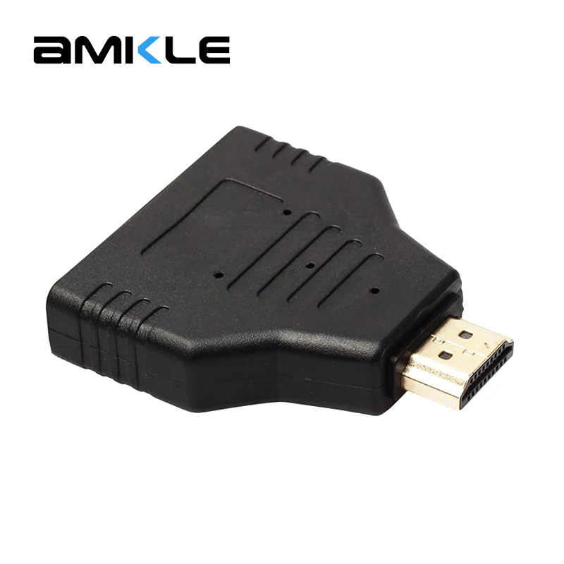 

Amkle 1080P HDMI Adapter 1in-2out Splitter HDMI Male to HDMI 2 Female Onversion Head Adapter 1.4 HDMI Switch for HDTV