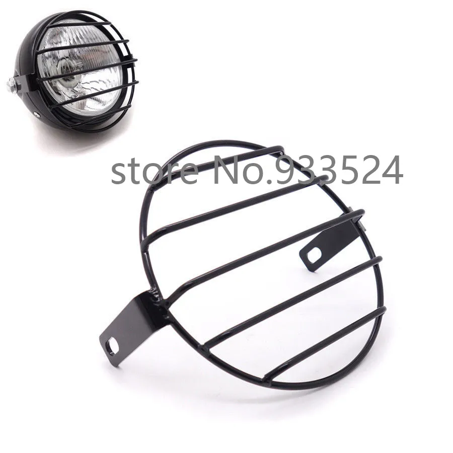 

6.25" Retro Metal Motorcycle Grill Side Mount Headlight Cover Mask Cafe Racer Cruiser Chopper Old School Bobber Touring