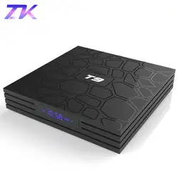 Новые Android 8,1 Smart T9 ТВ коробка 4G 64G RK3328 Quad-Core 2,4G и 5,8G Dual Wi-Fi BT4.0 USB3.0 Smart ТВ Box 4 K HD телеприставки