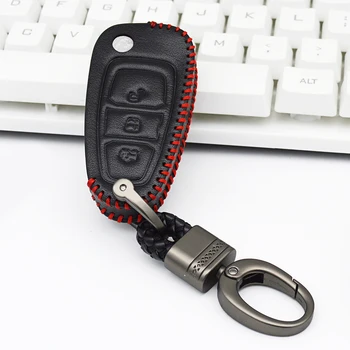 

Genuine leather Car Key Cover Case For Ford Mondeo Focus 2 3 Fiesta Kuga S-MAX For Ford Transit Ecosport Car Keychain Holder