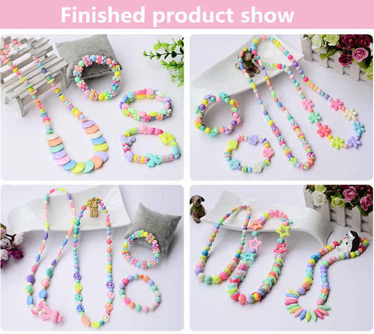 Children creative DIY beads toy with whole accessory set Kids girls handmade art craft educational toys for gifts and presents (8)