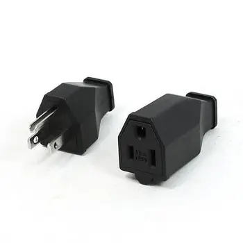

Pair 15 Amp 125V 9.5mm Diameter Cord Hole Plug Socket Adapter 3 Pin US Plug