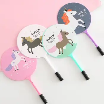 

4 pcs/lot Korea Creative Unicorn Fan Pen Ballpoint Pen Office Stationery Children Gift Animal Picture Stationery School Supplies