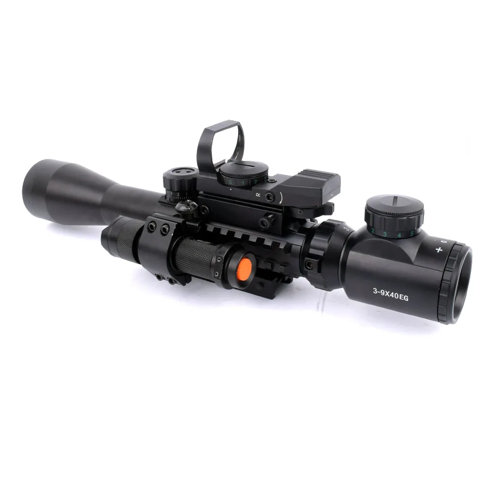 Тактическая охотничья HD Прозрачная оптика 3-9x40 прицел с 3 боковыми Пикатинни Вивер рельсовая система подходит как 20 мм, так и 11 мм