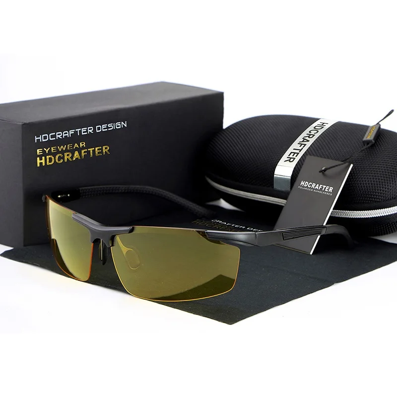 HDCRAFTER Мода г. солнцезащитные очки для женщин алюминий магния рамки для мужчин s поляризованные - Цвет линз: Yellow Black