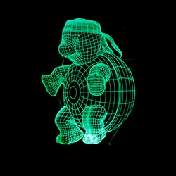 Акрил 3D ночник Морская Черепаха светодиодный USB 7 цветов свет для украшения дома лампа визуализации Оптические иллюзии огни