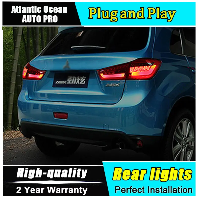 Car Styling for Mitsubishi ASX Taillights 2013-2015 for ASX LED Tail Lamp Fog Light DRL+Brake+Park+Signal lights led auto car led number license plate lights lamp bulb car styling xenon white for mitsubishi asx vehicles tail rear lamp