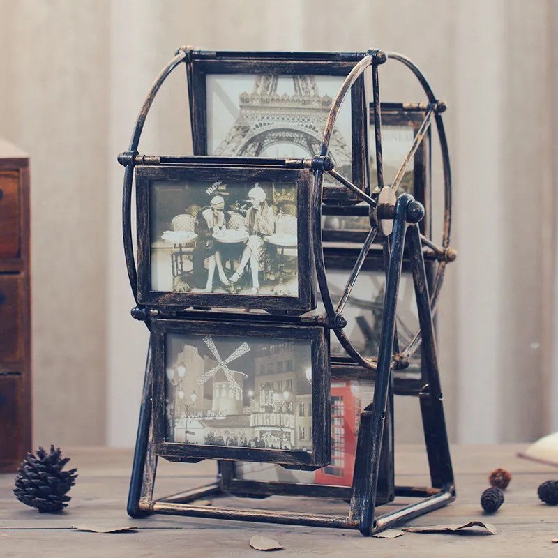 

Retro Ferris wheel photo frame table creative windmill photo frame set decorative can rotate 360 degree