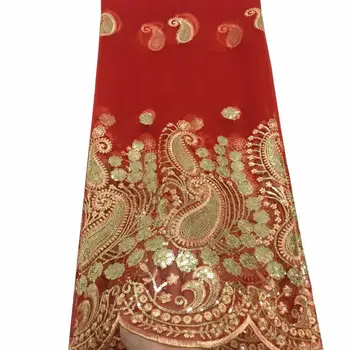 

Nigerian Sequins Lace Fabrics Nigerian Lace Fabrics Embroidery African Tulle French Lace Materials For Women YDMAY272