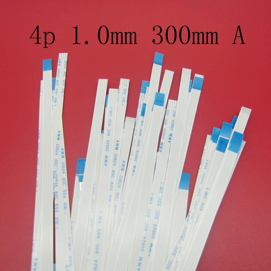 

30pcs New 4pin cable 1.0mm pitch 4 pin forward Length 300mm 30cm Width 5mm 4p FFC FPC flat flex cable Ribbon Flex Cable