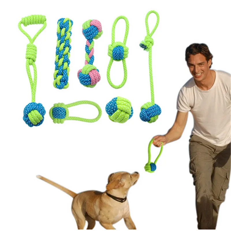 Собака Жевательная хлопковая веревка тренировочная игрушка узел интерактивная игрушка для собак уличная чистка зубов бульдог игрушечный мопс