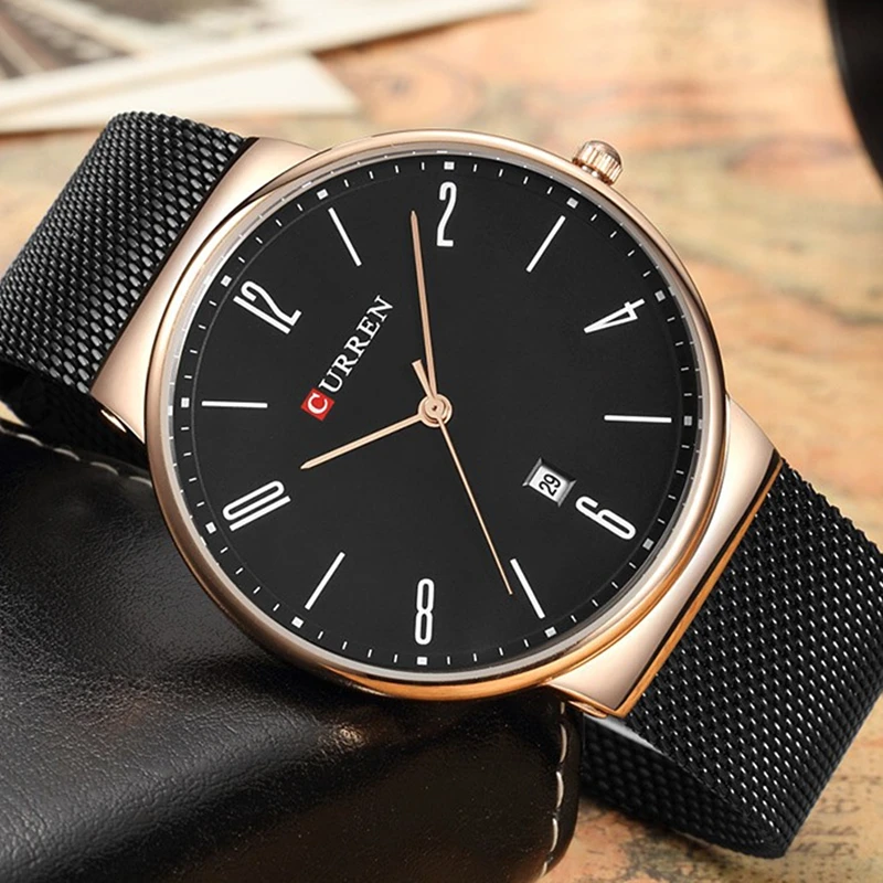 CURREN Fashion Simple Luxury brand CURREN Quartz Watch Men Stainless Steel Mesh Strap Thin Clock Male Casual Wristwatch Date цена CURREN Fashion Simple Luxury brand CURREN Quartz Watch Men Stainless Steel Mesh Strap Thin Clock Male Casual Wristwatch Date цены онлайн
