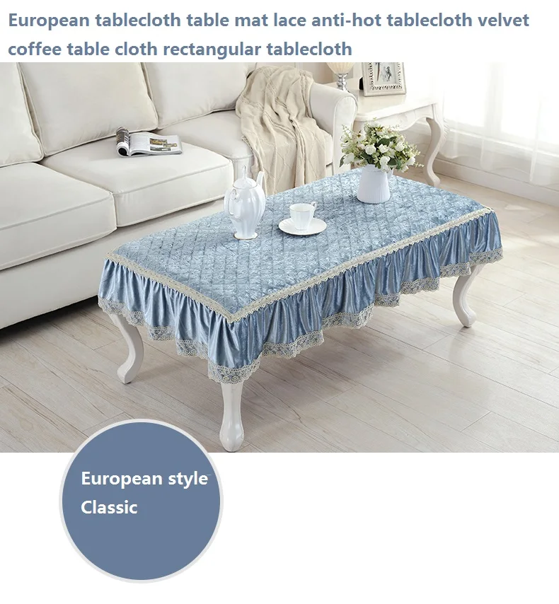 

European tablecloth table mat lace anti-scalding tablecloth velvet coffee table cloth rectangular tablecloth