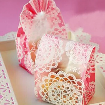 

50pcs Stand Up Plastic Cookies Baking Christmas Gift Packaging Bags Wedding Biscuits Cake Candy bags