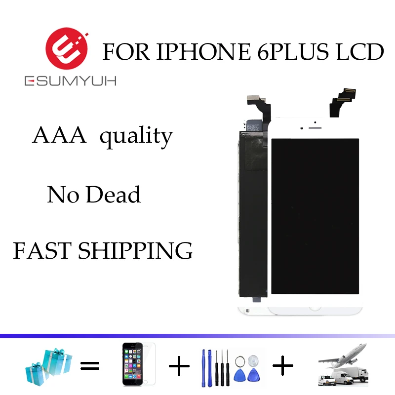 

5pcs AAAA+ LCD for iPhone 6 Plus LCD Touch Screen Display Digitizer Assembly Replacement Tools+Film