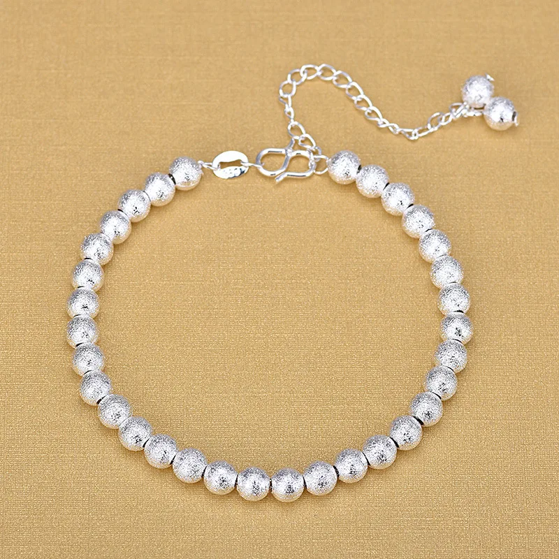 Free Shipping Top Quality Wholesale Silver Matt Beads Bracelets 925 Fashion Bracelets Fine Fashion Bracelet