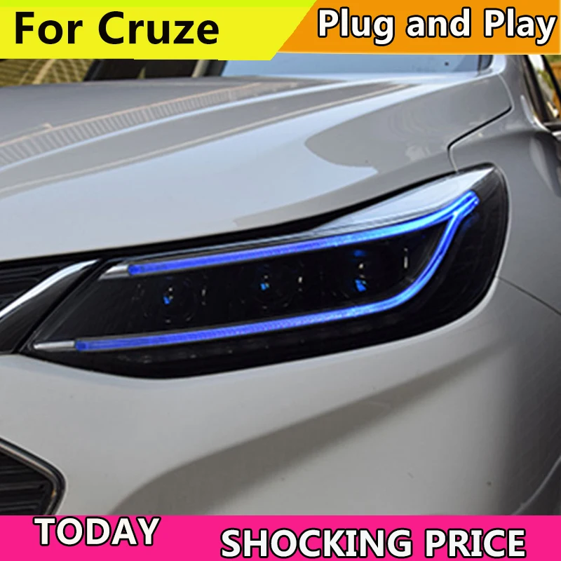 Doxa автомобильный стайлинг фары для нового Chevrolet Cruze 2017-2018 светодиодный ные DRL Q5