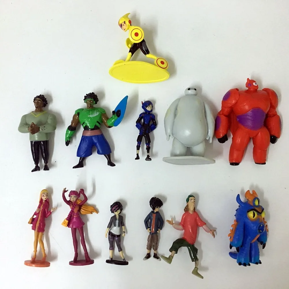 Набор игрушек baymax Big Hero 6 12 шт./лот милые Мультяшные игрушки микро декорации экшн