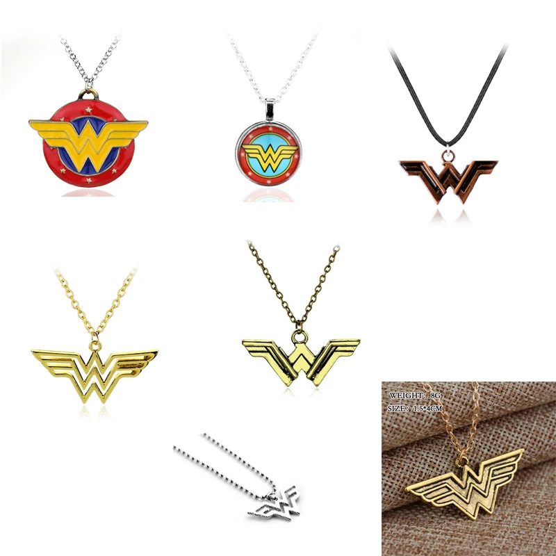 

Wonder Woman Symbol Necklace Super Hero Supergirl Logo Alloy Pendant Necklace Charms For Women Movie Jewelry Gift
