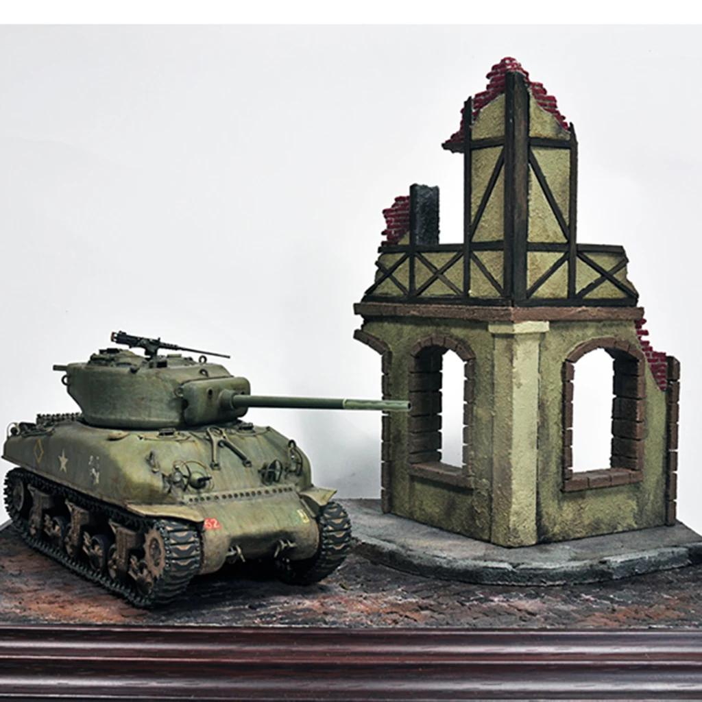 1/35 WWII Scenery Building Ruins Malen Sie selbst Resin Miniatur Kit 