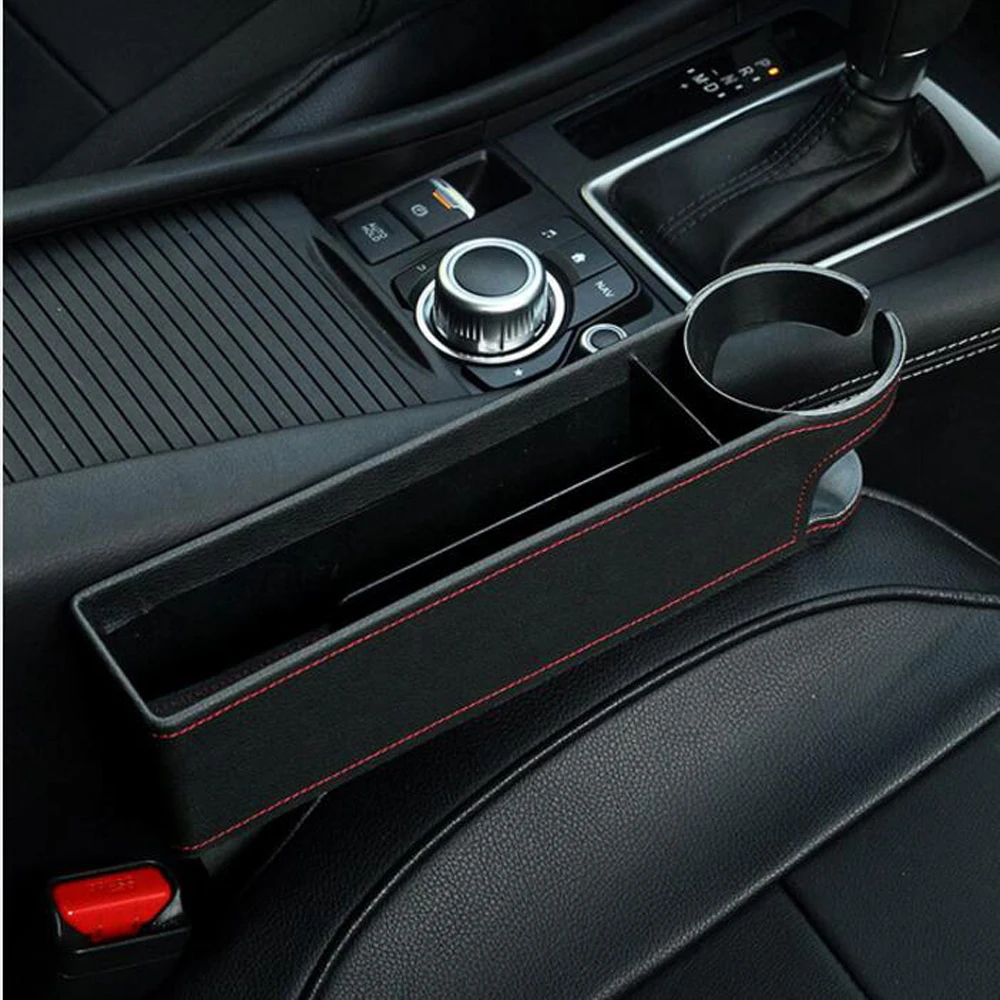 

Storage Box Car Organizer Seat Gap PU Case Pocket Car Seat Side Slit for Wallet Phone Coins Cigarette Keys Cards For Universal