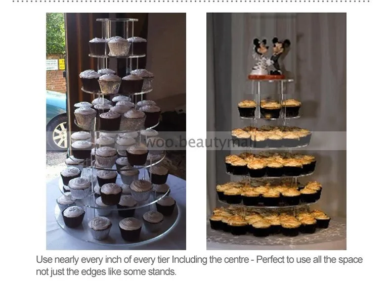  7 tier Round Circle Acrylic Party Cupcake & Wedding Muffin Cup Cake Stand Plate Kitchen Accessories - 33053071651