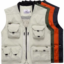 Multi-Pocket Mesh Fishing Vest Outdoor Photography Waistcoat Customizable Team Clothes Hunting Fishing Jacket chaleco de pesca