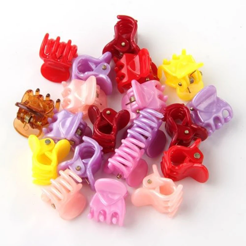 20 Colorful Assorted Mini Small Plastic Hair Clips Claws Clamps For