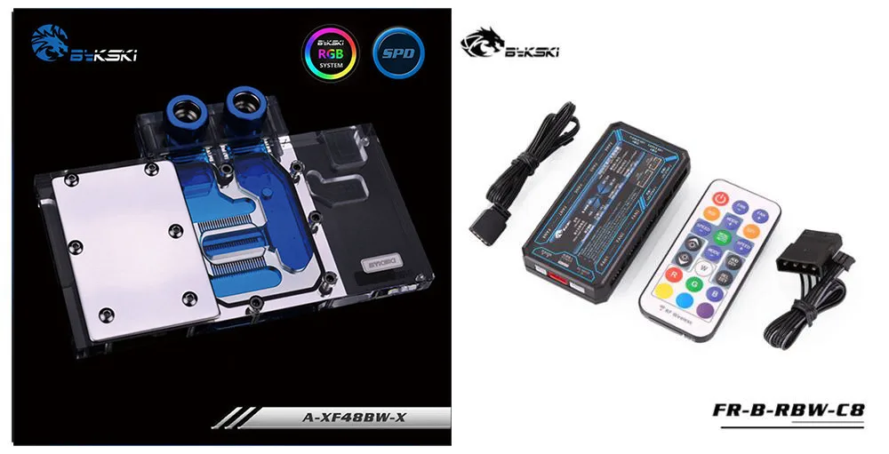 Controller(5V AURA) Bykski A-XF48BW-X полное покрытие GPU водяной блок для VGA XFX R9 RX480 R9 RX470 волк кулер для видеокарты - Цвет лезвия: Controller(5V AURA)