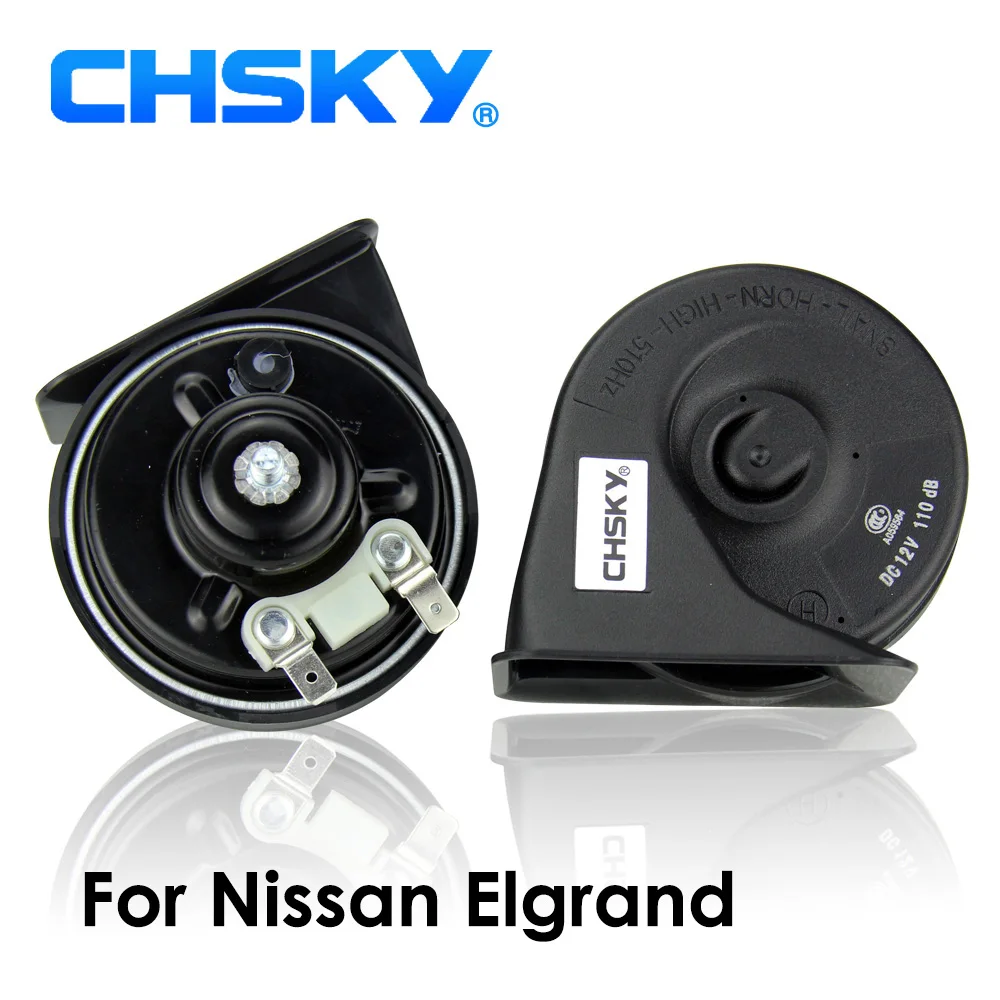 

CHSKY Car Horn Snail type Horn For Nissan Elgrand 2002 to NOW 12V Loudness 110-129db Auto Horn Long Life Time High Low Klaxon