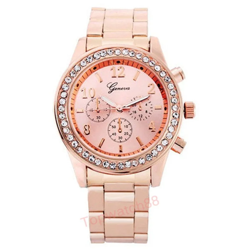 

New Luxury Brand Designer Casual Watch Women Rhinestone Watches Dress Rose Gold Quartz Female Clock Montre Femme Relogio Reloj
