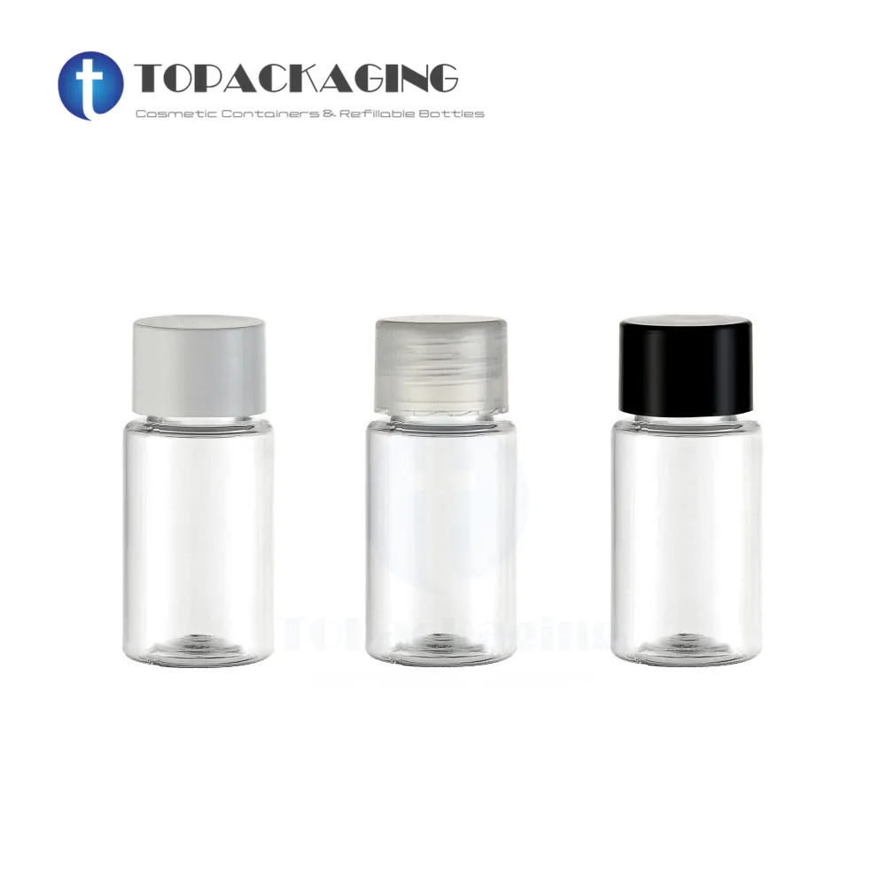 50PCS/LOT-10ML Screw Cap Bottle,Clear Plastic Cosmetic Container,Small Essential Oil Bottle,Empty Liquid Vials