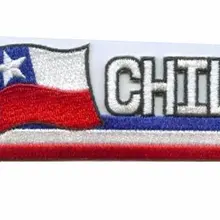 Чили Флаг патч/вышивка флаг эмблема сделаны твил " вырезать тепла границы и железо на поддержку пользовательские и MOQ50pcs