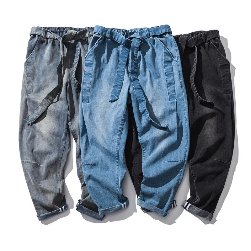 New fashion brand men's 2019 thin section solid color pocket decoration men's casual pants men's pants men's trousers New fashion brand men's 2019 thin section solid color pocket decoration men's casual pants men's pants men's trousers