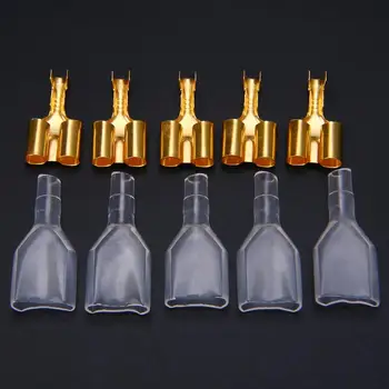 

70 Set Brass 3.9mm Male Female Double Bullet Wire Connector Terminals with Clear Insulation Covers For Motorcycle
