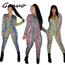 Genuo Snake Print Bodycon Jumpsuit for Women Sexy Lace Up Long Sleeve Bodysuit Autumn Casual Zipper Rompers Womens Jumpsuit Genuo Snake Print Bodycon Jumpsuit for Women Sexy Lace Up Long Sleeve Bodysuit Autumn Casual Zipper Rompers Womens Jumpsuit