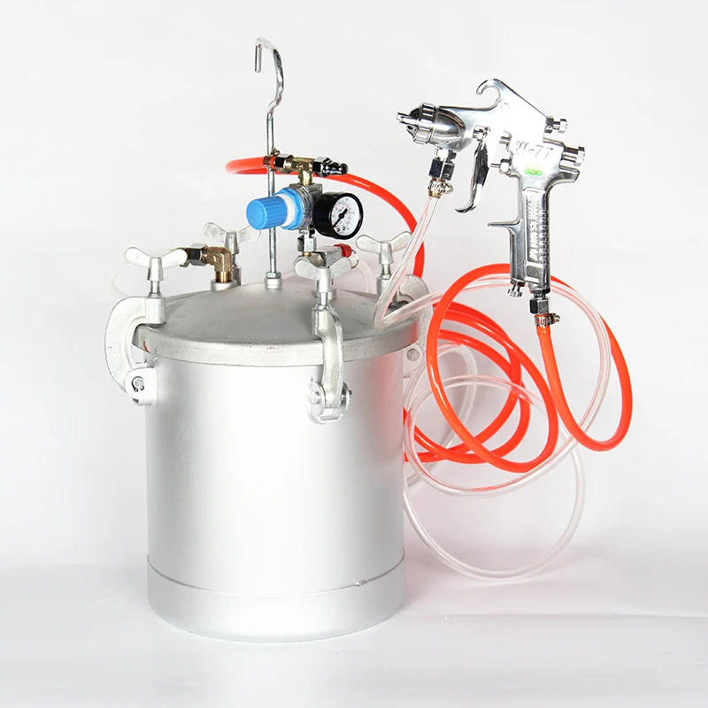 10L Pressure Pot Spray Gun Tank Hose Gauge Set Air spraying tool Y