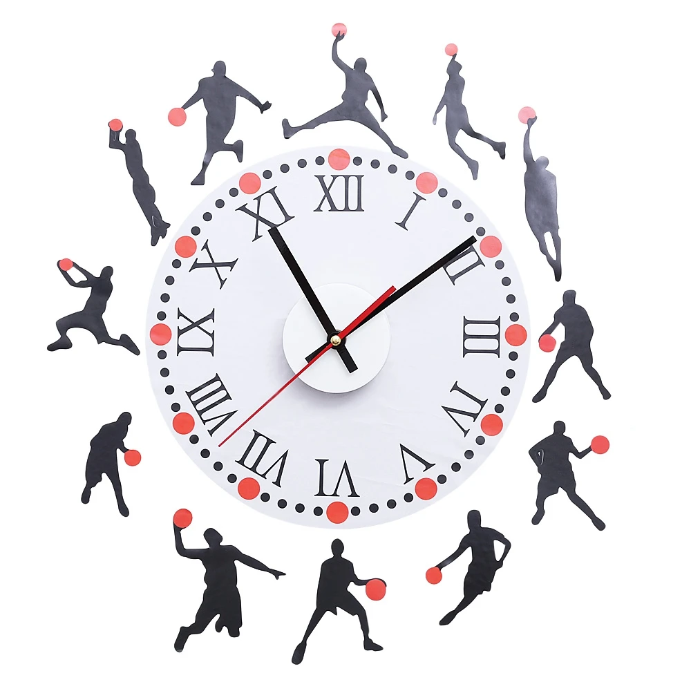 موردن تصميم ساعة الحائط السلة رسم نمط الإبداعية للإزالة جدار ملصق مائي ل غرفة المعيشة